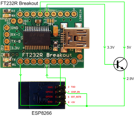ESP8266 connection FT232RL