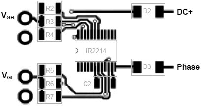 IR2214 PCB layout example TOP fig24a