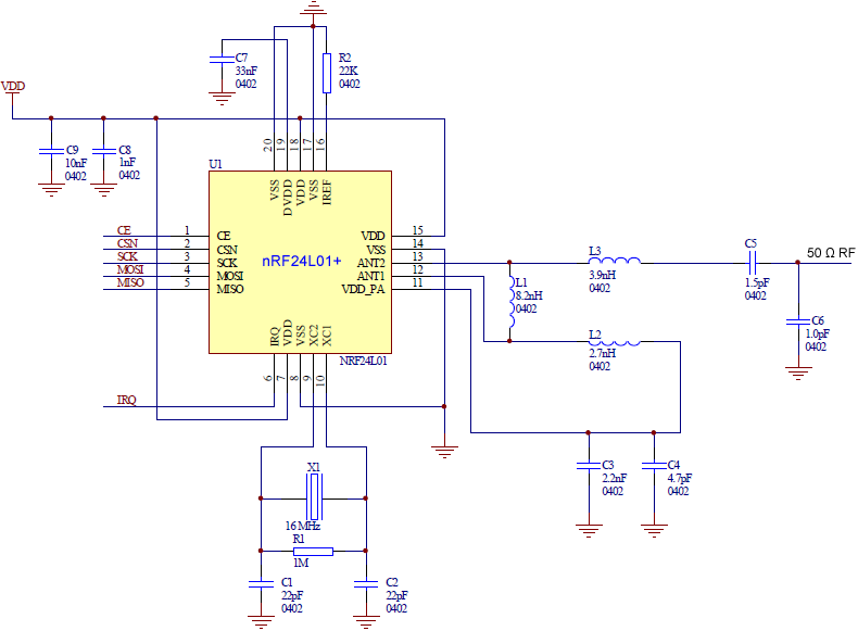 nRF24L01plus schematic for RF layouts fig32